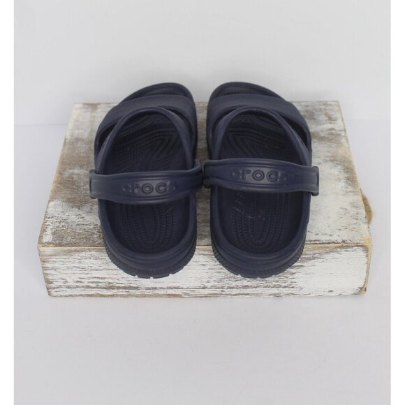 Crocs Youth Unisex Slide On Sandals Men's 4 Women's 6 Blue Open Toe Classic - Picture 5 of 9